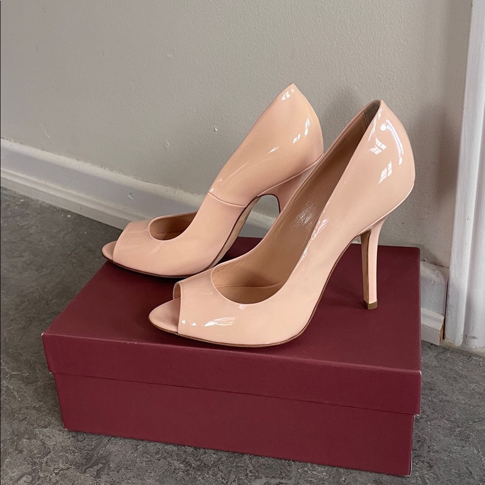 Fiorangelo Vero Cuoio Light Pink Peep Toe Heels